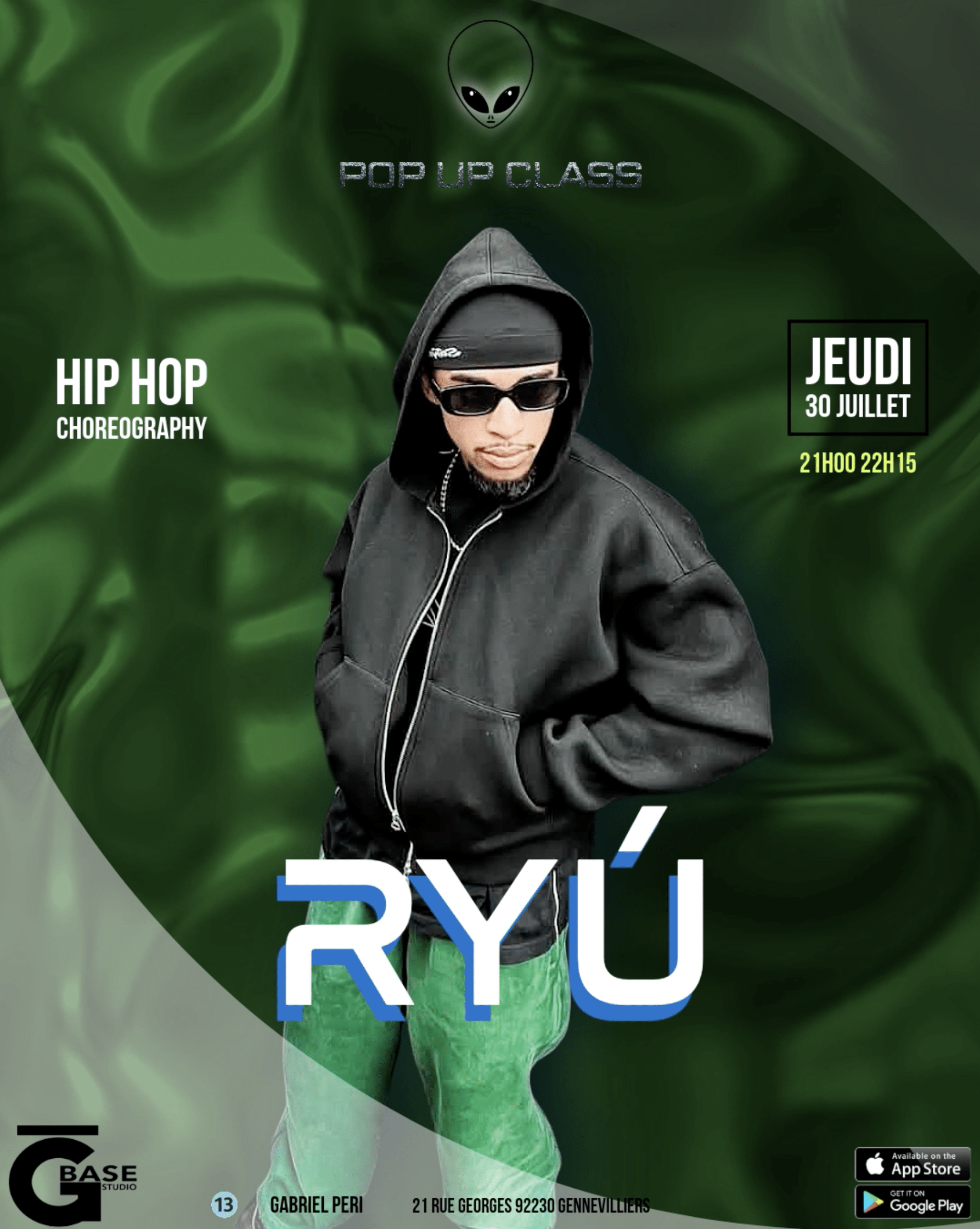 Ryu hip hop choregraphie jeudi 30 juillet a G BASE Studio Gennevilliers