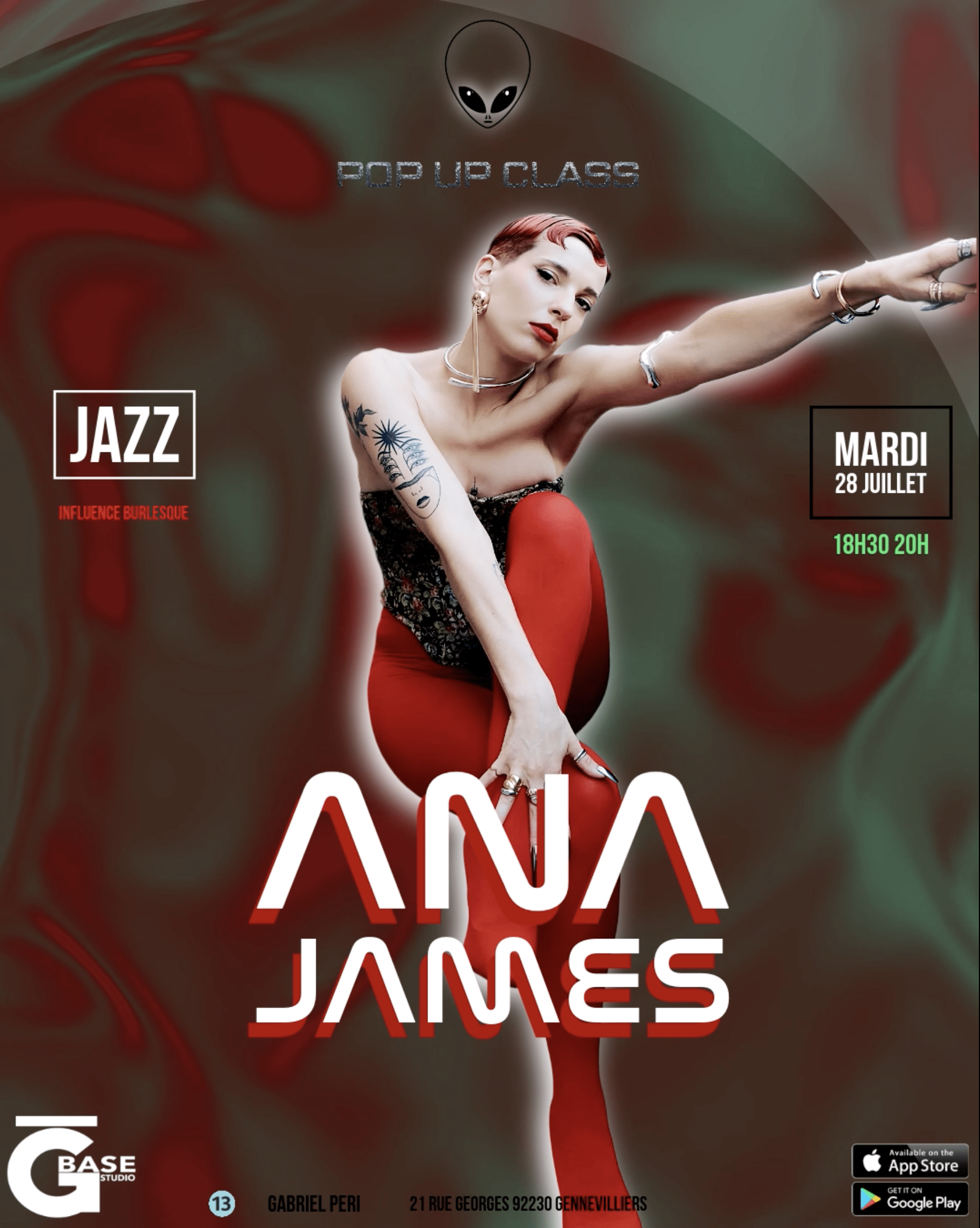 Ana James jazz choregraphie mardi 28 juillet a G BASE Studio Gennevilliers