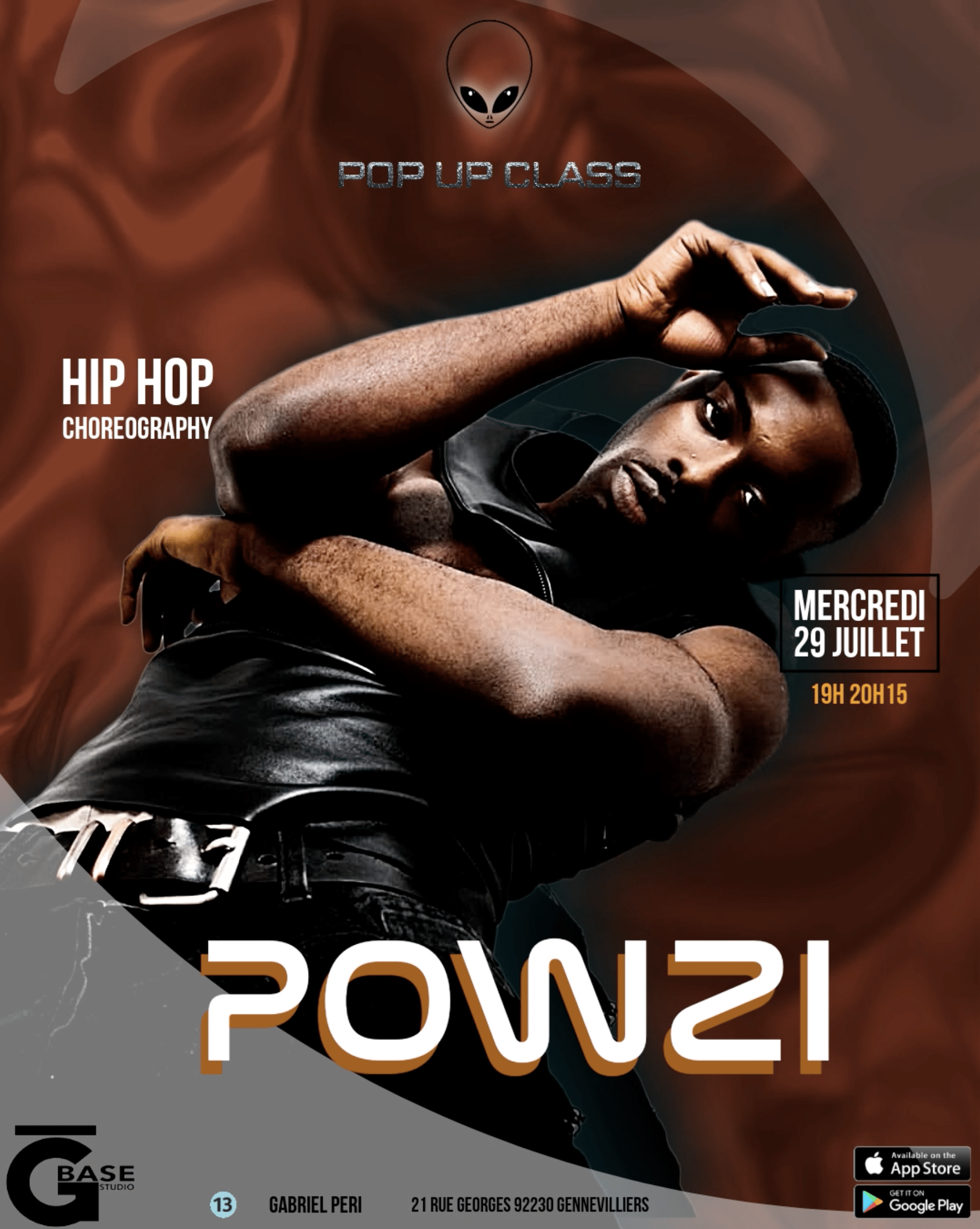 Powzi hip hop choregraphie mercredi 29 jeudi 30 juillet a G BASE Studio Gennevilliers